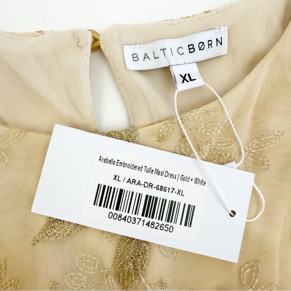 Baltic Born Arabella Embroidered Tulle Maxi Dress: Gold White Floral Event - Picture 15 of 16